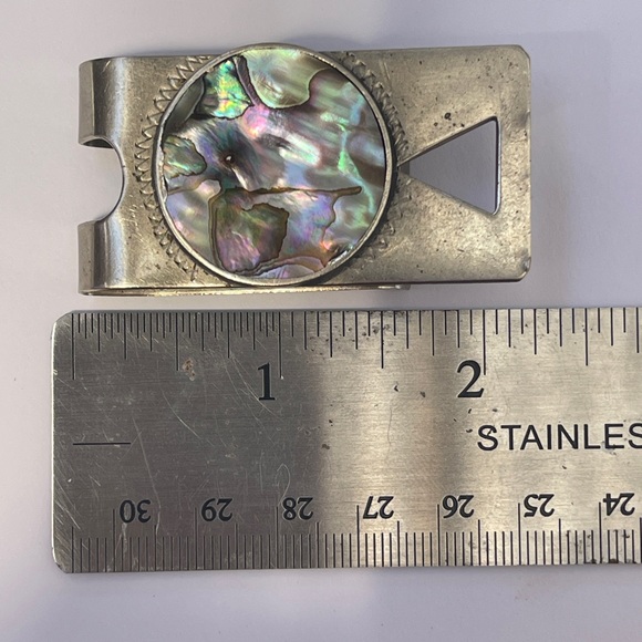 Sterling silver Abalone money clip Mexico vintage - Picture 7 of 12